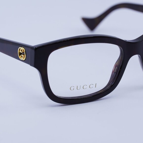 Gucci GG1259O 005 Eyeglasses Dark Havana 54mm Rectangle Frame - Picture 2 of 11
